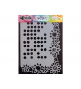 Dylusions Stencil Dotted Flower 9x12 by Crafters Workshop *